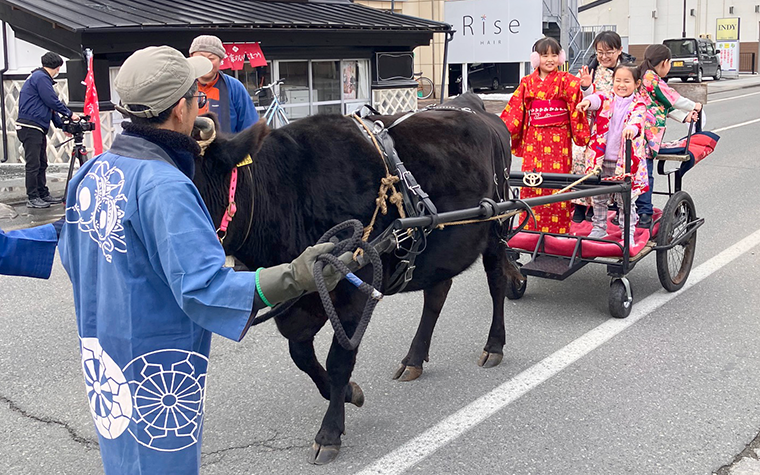 遠野町家のひなまつり|牛車の巡行
